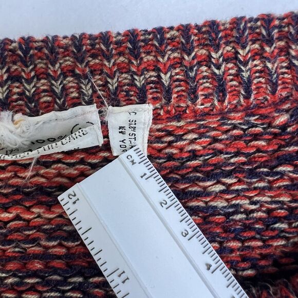 Vintage Cable Knit Acrylic Cardigan Sweater Chunky Fisherman Women's Large Red - Picture 12 of 16